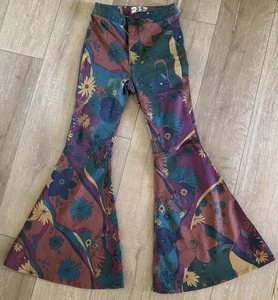 Free People We The Free Just Float On Flare Jeans 25 Boho Floral Print OB840202 - Picture 1 of 8