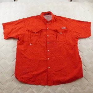 Columbia Button Up Shirt Mens 3XL Solid Red Vented Fishing Outdoors Casual - Picture 1 of 11