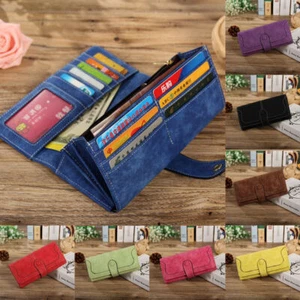 Women's Vegan Leather wallet 17 Card Slots Holder Bifold purse handbag clutch US - Picture 1 of 46