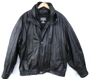 Wilsons schwarze Leder Motorrad Jacke Thinsulate Reißverschluss Innenfutter Herren Größe XLT - Bild 1 von 24