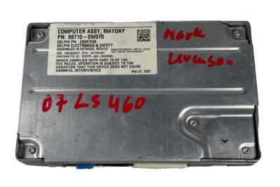 2007 2008 2009 LEXUS LS460 MÓDULO DE CONTROLE DE COMUNICAÇÃO 867100W070 86710-0W070 - Imagem 1 de 3