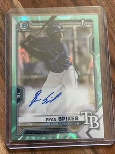 Bowman Chrome Ryan Spikes 2021/199 Aqua Lava automático - Imagen 1 de 2