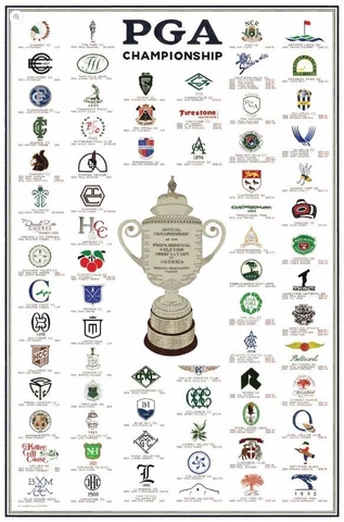 Hand Signed 2023 Koepka Oak Hill History of the PGA Championship Poster Print Cover