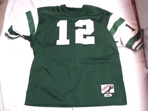 Camiseta deportiva auténtica marca 1968 Throwbacks NY JETS #12 NAMATH. Verde y blanco. talla 54. - Imagen 1 de 8