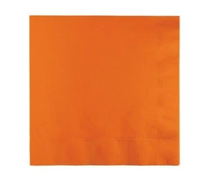 Naranja Papel de color sólido Desechable Servilletas de almuerzo - Imagen 1 de 2
