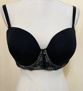 Torrid Black & Tan Lace Padded Balconette Multi Way Bra Size 38D - Picture 1 of 14