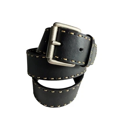 AK Anne Klein Genuine Leather Belt Women's Size Medium Black Western - Image 1 of 4
