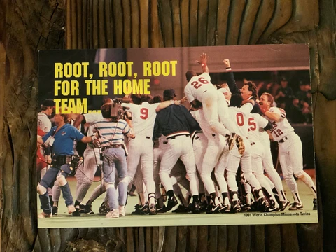 1992 Minnesota Twins World Series Champions Postcard Advertisement MLB Cover