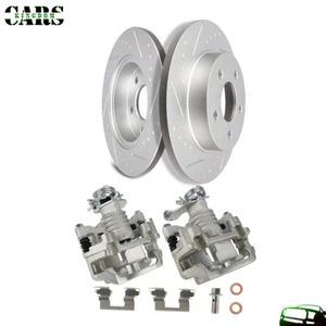 Brake Calipers Rear And Rotors Slotted For Chevrolet HHR 2008 2009 2010 - Picture 1 of 3