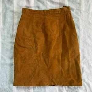 Vintage bb dakota light brown genuine suede leather skirt - Picture 1 of 3