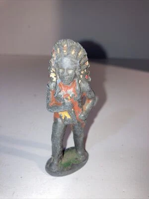 Vintage Metal NATIVE AMERICAN Chief Indian Figure - Image 1 of 4