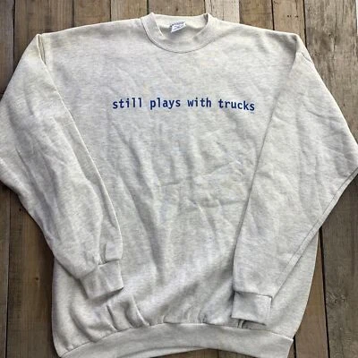 Sudadera Still Play With Trucks vintage para hombre talla 2XL hecha en EE. UU. Foto 1 de 4