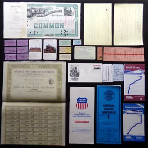 RAILROAD LOT #1 1800s-1900s World Mix, Ticket Telegram Stock Stamp Card Time Map - Picture 1 of 7