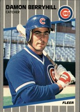 1989 Fleer Glossy Chicago Cubs Baseball Card #418 Damon Berryhill