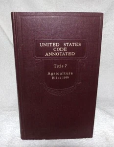 United States Code Annotated 1964 TITLE 7 AGRICULTURE - Imagen 1 de 8