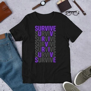 Camiseta única de concienciación sobre el cáncer de estómago esófago supervivencia cinta periwinkle - Imagen 1 de 8