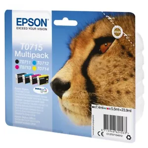 Genuine lot of EPSON T0711 T0712 T0713 T0714 (T0715) Cheetah Ink Cartridges - Picture 1 of 9