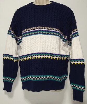 Vintage Pendleton USA Mens L Country Traditionals Sweater Pullover Blue White  - Image 1 of 4