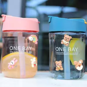 500ml Portable Straw Water Bottles Drink Cup for Girls Sports Water Bottle D4P7 - Picture 1 of 27