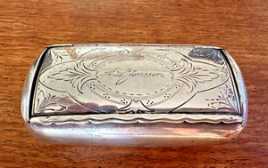 Antique Swedish Silver Hallmarked Engraved Snuff Pill Trinket Box 1913 - Picture 1 of 12