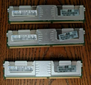 3x 2GB 2Rx4 PC2-5300F-555-11-E0 Samsung RAM Sticks Memory M395T5750GZ4-CE66 0907 - Picture 1 of 3