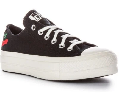 Plataforma elevatória Converse feminina CTAS boi preto/egreta/vermelho/cerejas ~ EUA 7 UE 37,5 - Imagem 1 de 4