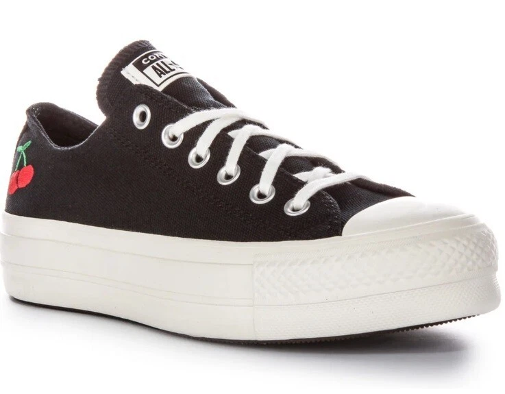 Plataforma elevadora Converse CTAS para mujer buey negro/garo/rojo/cerezas ~ EE. UU. 7 UE 37,5 Foto 1 de 4