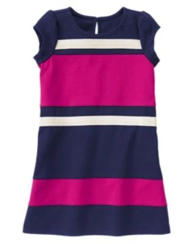 Vestido Ponte Gymboree Charm Clase Magenta Azul Marino Bloques de Color Rayas Niñas 7 NUEVO NUEVO CON ETIQUETAS Foto 1 de 1