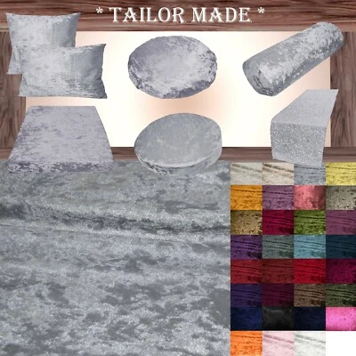 Mv03 Gray Shiny Velvet Sofa Seat Patio Bench Box Cushion Bolster Cover/Runner - Image 1 of 4