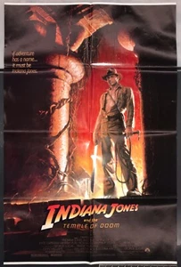 INDIANA JONES and the Temple of Doom ORIGINAL Movie Poster 1984 Folded 27x41 - Picture 1 of 8