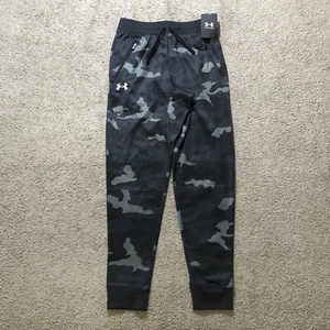 NEW Under Armour Pennant Pants Boys Youth M Loose Black Camo Jogger Sweatpants - Picture 1 of 11