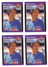 Mark Grace 4 Card Lot - 1989 Donruss #255 - Chicago Cubs