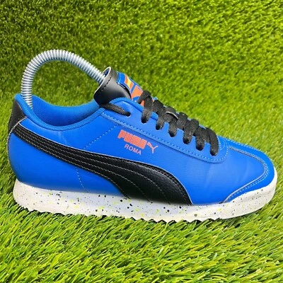 Puma Roma Lifestyle Boys Size 4.5Y Blue Black Walking  Running Shoes Sneakers - Image 1 of 4