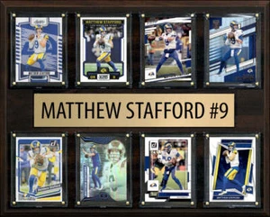 Matthew Stafford #9 8 Card Plaque Donruss Score Panini 2023 2024 LA Rams - Picture 1 of 3