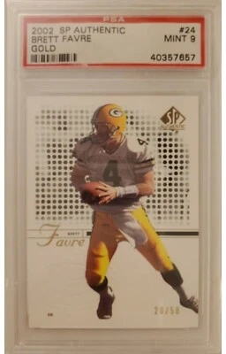 2002 SP Authentic Brett Favre GOLD /50 card graded PSA 9 POP 5 - Image 1 of 2