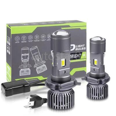 2X H4 9003 Bi-LED Mini Proyector Lente Faro Kit Bombillas Alto/Bajo Haz 6000K Blanco Foto 1 de 4