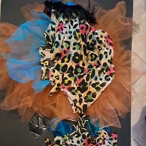 A Wish Come True Costume Tutu Dance Feather Hair Piece ECT Lepord L FERANDO - Picture 1 of 12