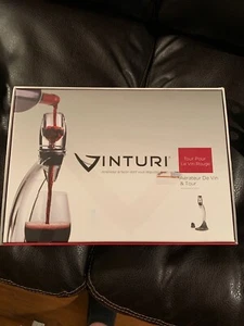 Vinturi V1071 Deluxe Essential Red Wine Aerator Pourer Decanter Tower Set USED - Picture 1 of 3