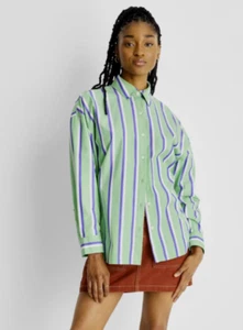 NWT Future Collective With Reese Women's Button Down Striped Long Sleeve Small - Picture 1 of 8