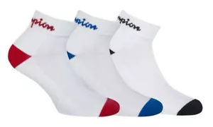 Champion Socks Mens 3 Pairs Sports Ankle White Pop Colour Various Size Brand New - Picture 1 of 5