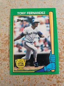Tony Fernandez Toronto Blue Jays 1990 Topps Active Career Batting Leaders - Picture 1 of 2