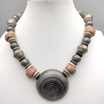 Collar Colgante Ben Amón Rosa Grueso Funky 17" Medios Mixtos De Colección Diseñador ¡RARO! Foto 1 de 4