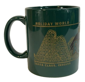 Vintage Holiday World Mug Santa Claus IN Raven Rollercoaster Amusmnt Pk Souvenir - Picture 1 of 6