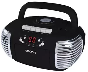 Groov-e - GVPS813BLACK - Cd Radio Boombox With Cassette Player - Picture 1 of 2