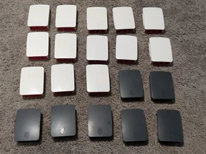 Lot of 20x Official Raspberry Pi 3 Cases (White/Red & Black) - Used Condition - Picture 1 of 4