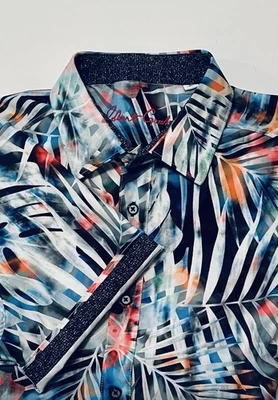 NWOT ROBERT Graham Mens SS Button Shirt-L-Classic Fit-Colorful Palms Tapestry - Image 1 of 4