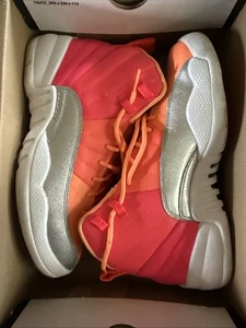 Nike Air Jordan 12 Retro Sunrise GS Hot Punch 510815-601 Size 7y - Picture 1 of 7