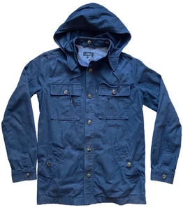 APC Navy Blue Jacket / Chore Coat with Hood Button Closure 100% Cotton Men's S - Picture 1 of 7