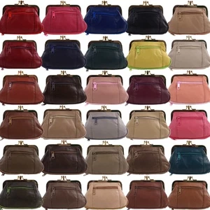 Ladies Soft Oakridge Leather Clasp Purse Coin Purse Change Handy Zipped - Picture 1 of 47