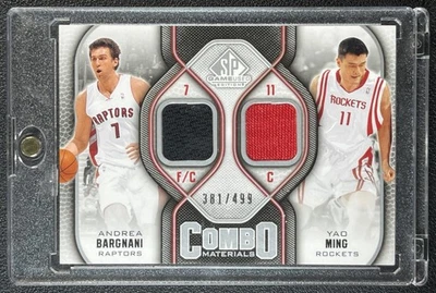 YAO MING ANDREA BARGNANI 2009-10 SP GAME USED #CM-MB COMBO MATERIALS JERSEY /499 - Image 1 of 2